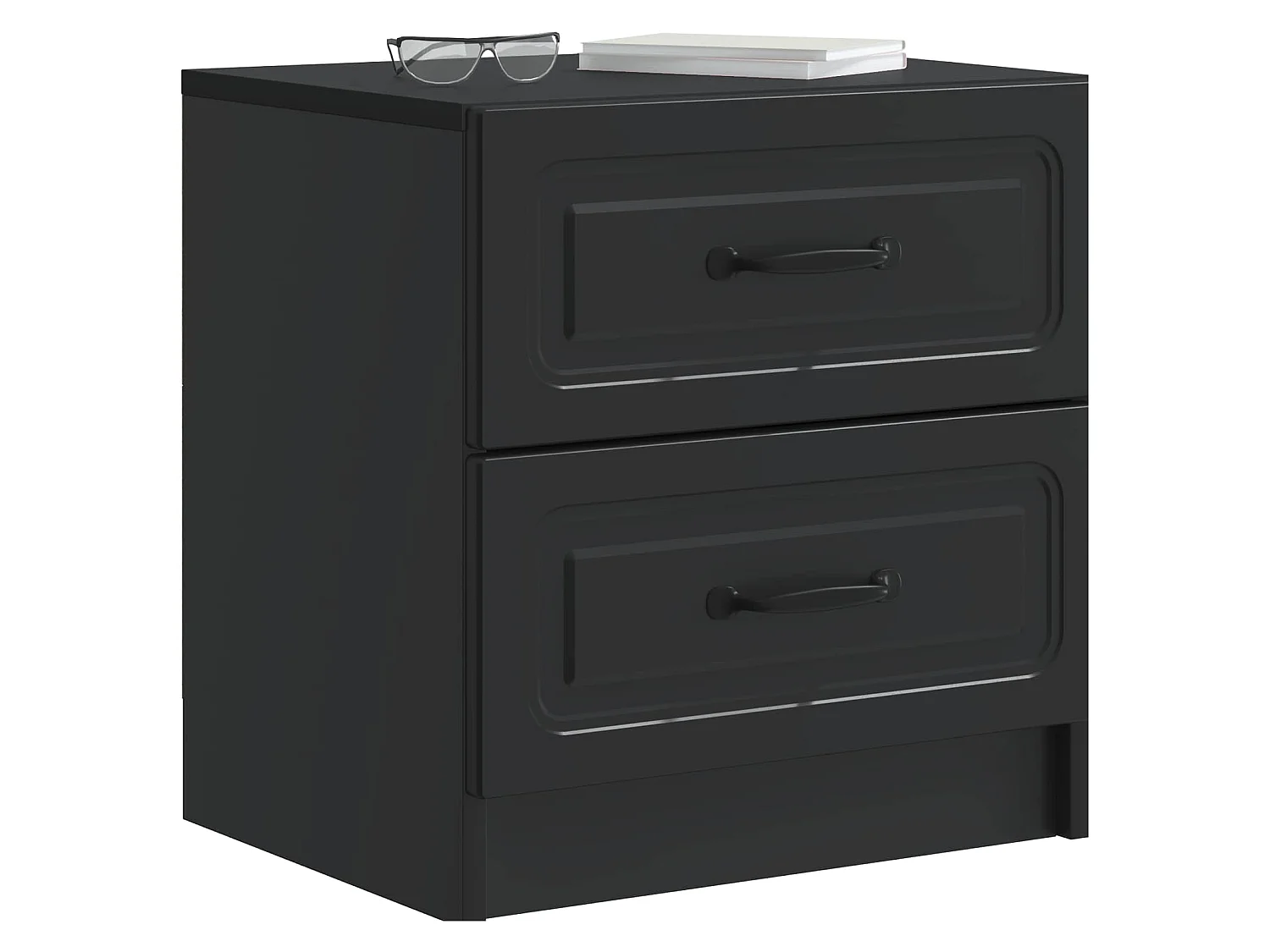 Table de chevet Noir 43 x 34,5 x 44,5 cm Bois d'ingénierie