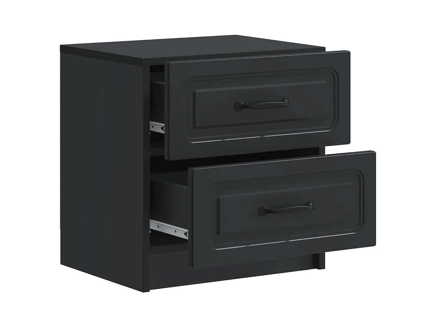 Table de chevet Noir 43 x 34,5 x 44,5 cm Bois d'ingénierie