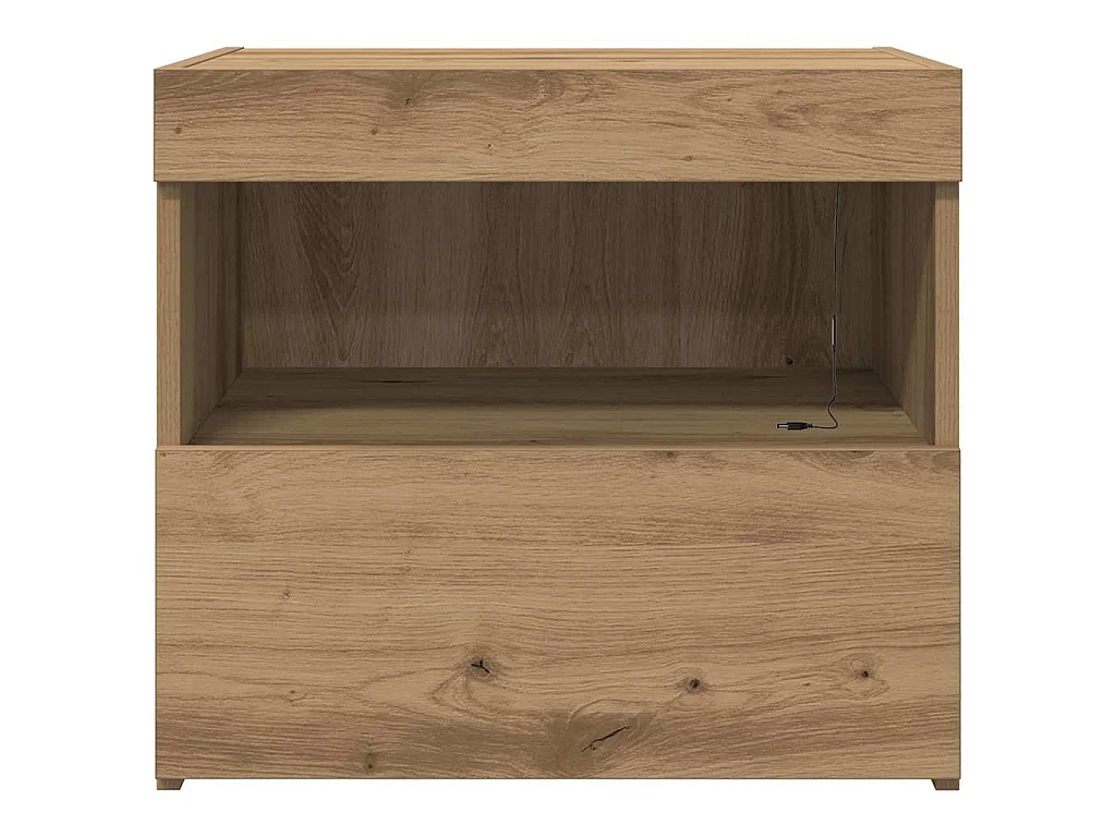 Table de chevet avec tiroir Chêne artisanal 50 x 40 x 45 cm