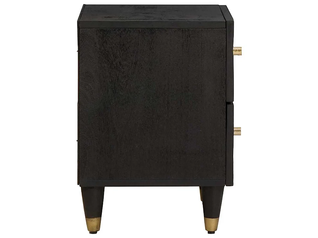 Table de chevet avec tiroir 2 pièces Noir 40 x 33 x 46 cm