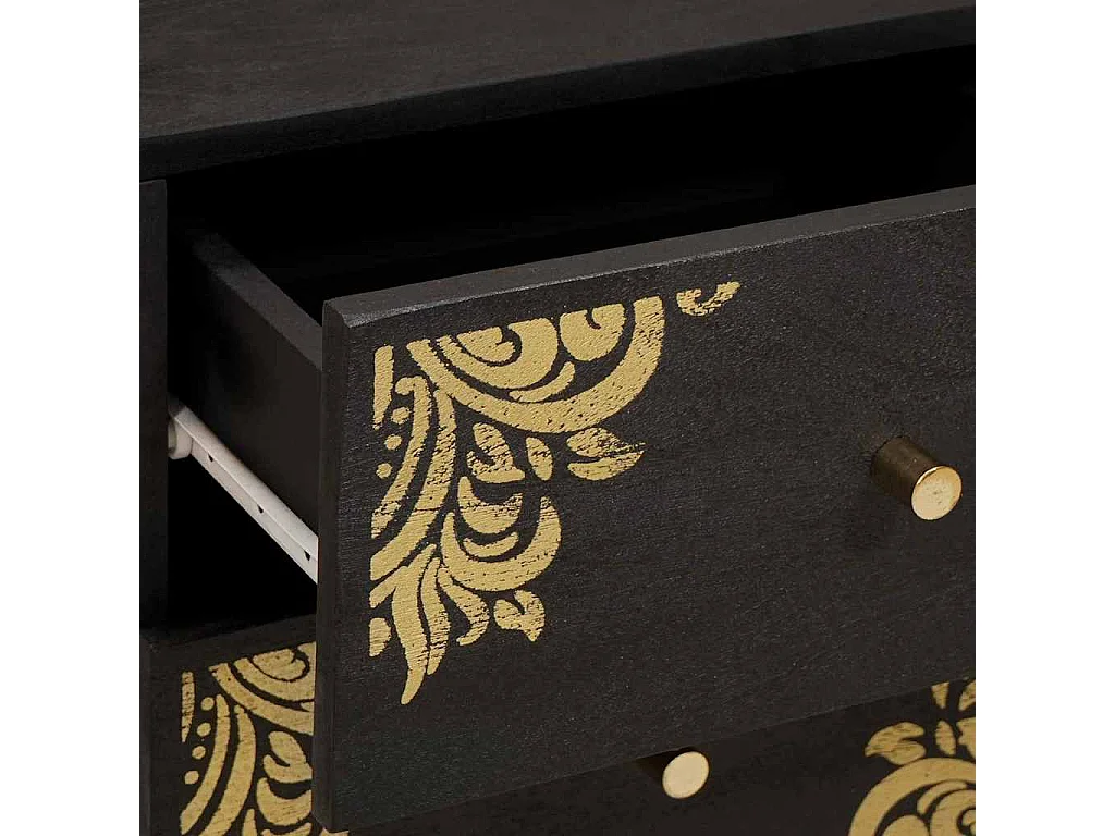 Table de chevet avec tiroir 2 pièces Noir 40 x 33 x 46 cm