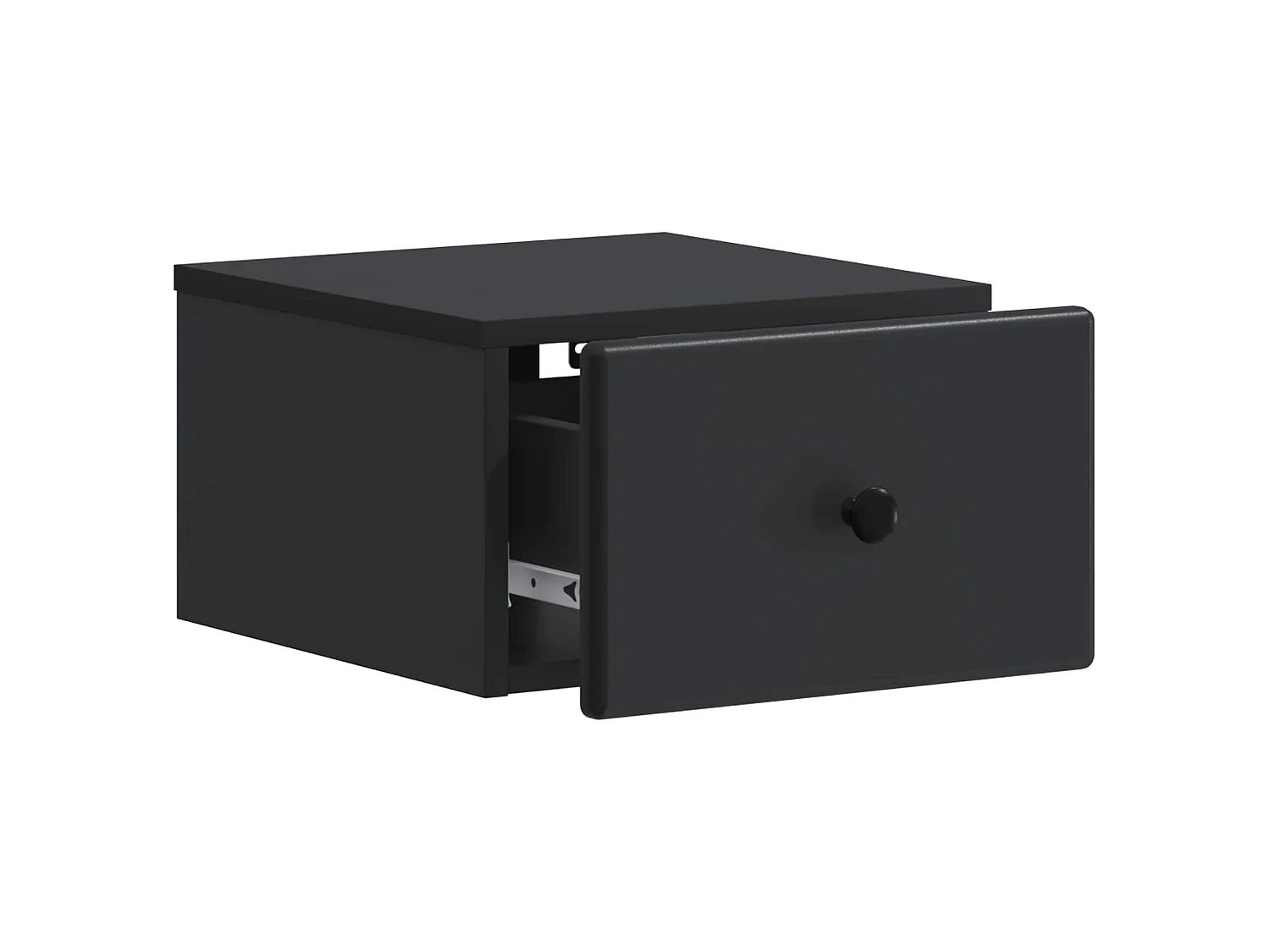 Table de chevet mural avec tiroir Noir 34,5 x 33 x 20 cm