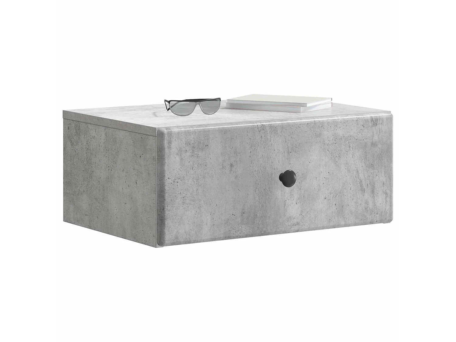 Table de chevet mural Gris béton 49 x 34,5 x 20 cm