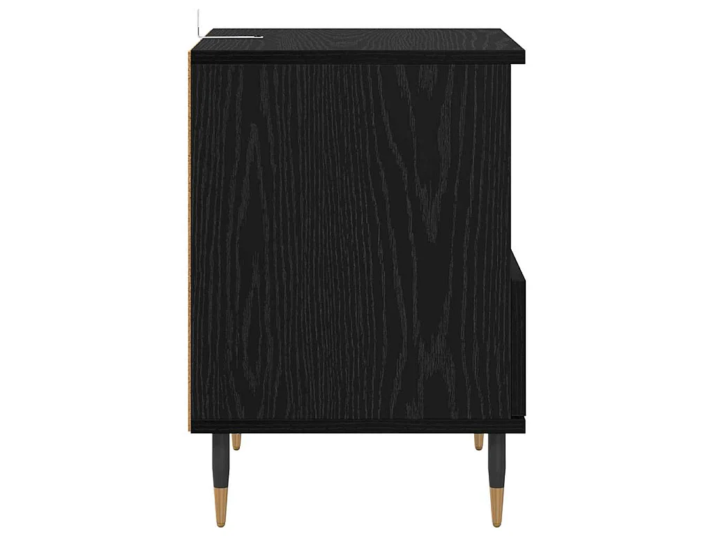Armario de Noche con cajón Roble Negro 40 x 35 x 50 cm