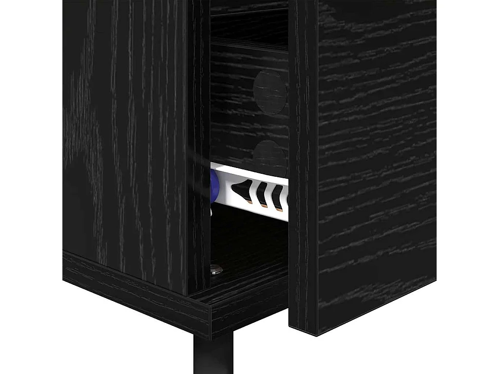 Armario de Noche con cajón Roble Negro 40 x 35 x 50 cm