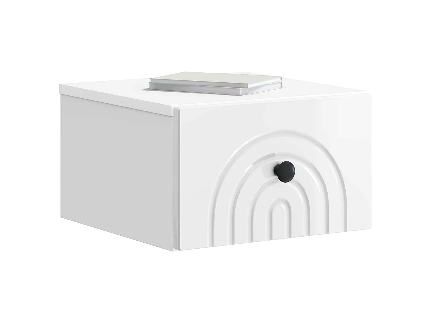 Table de chevet mural Blanc brillant 33 x 34,5 x 20 cm
