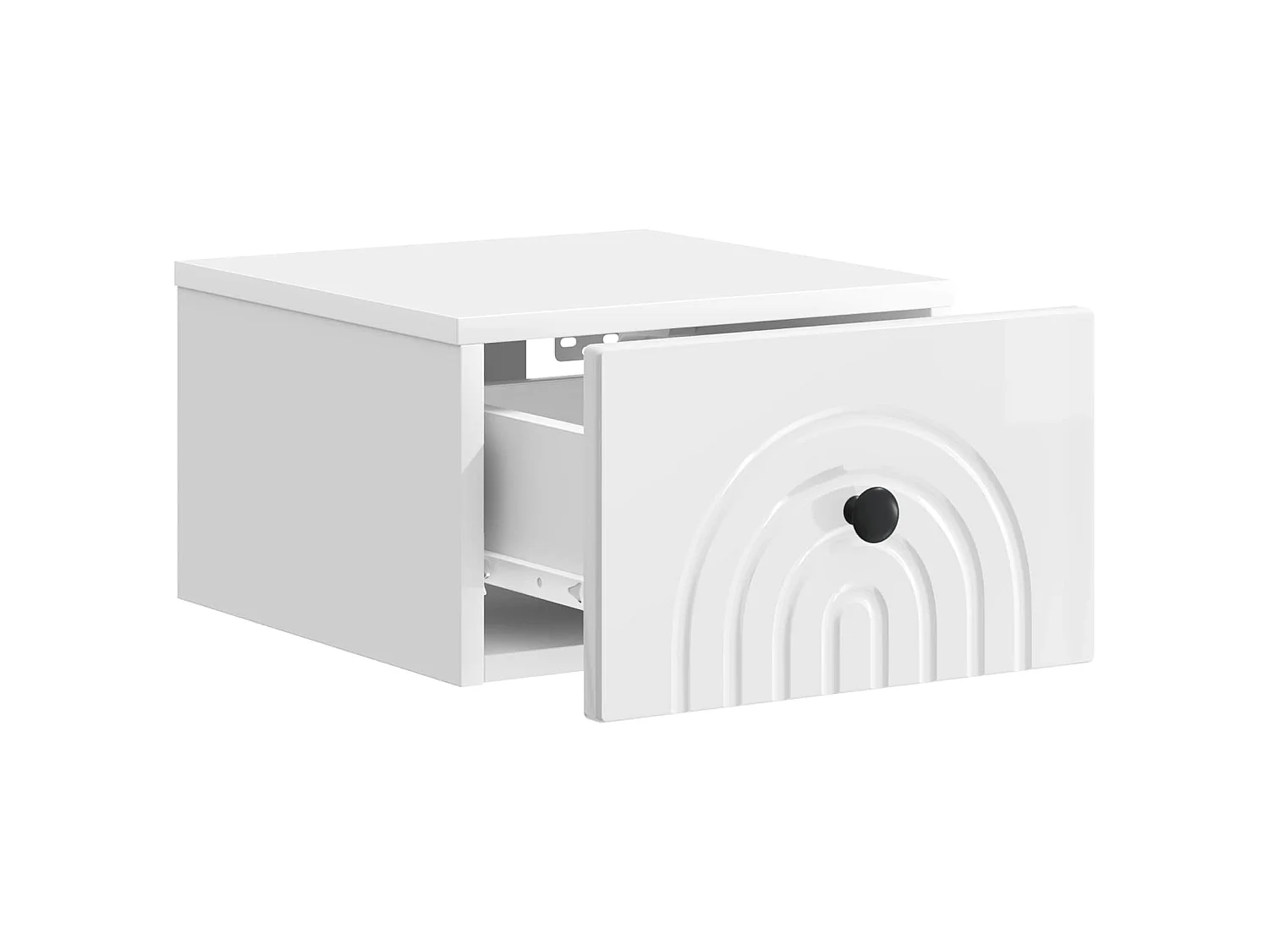 Table de chevet mural Blanc brillant 33 x 34,5 x 20 cm