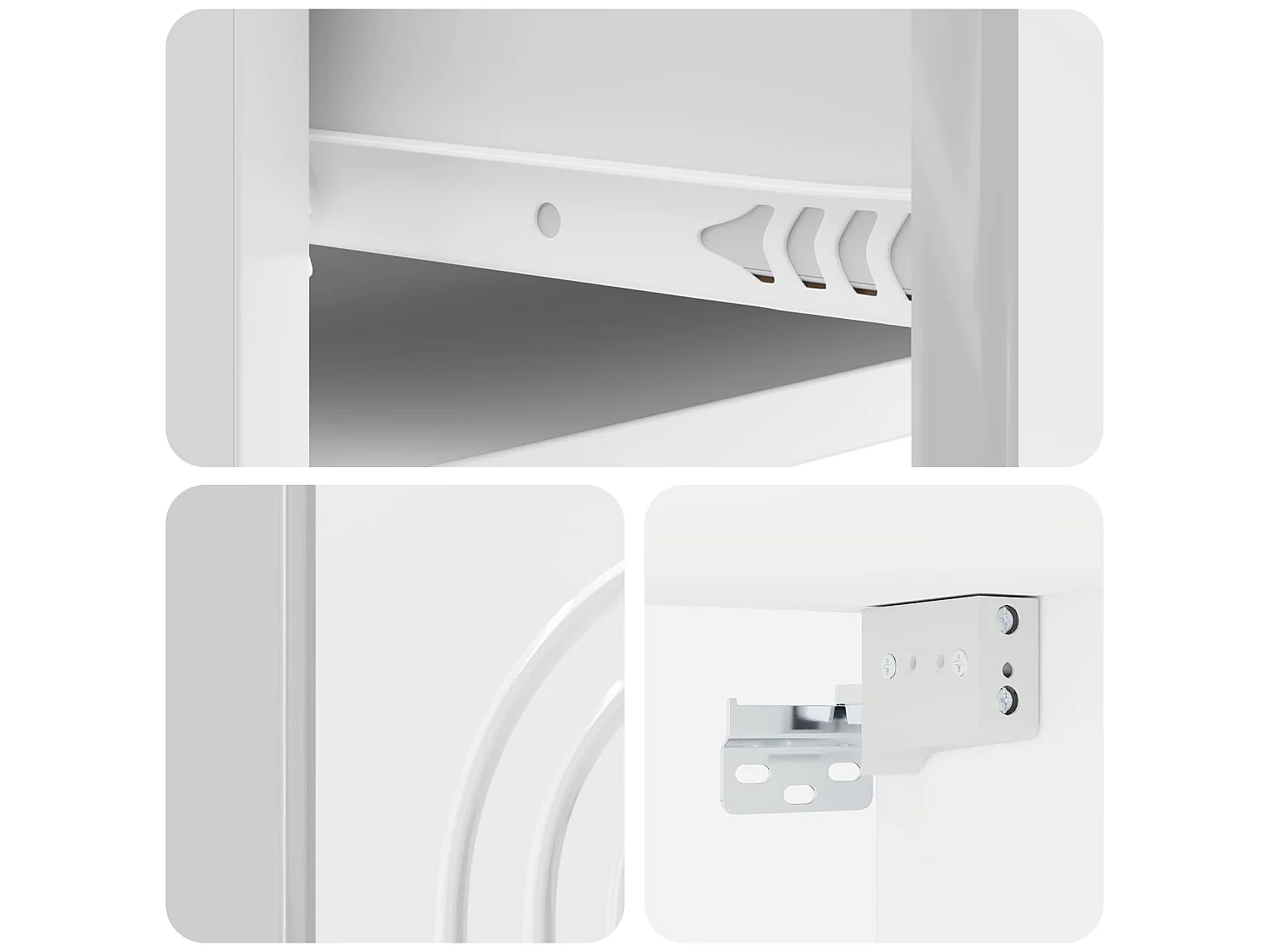 Table de chevet mural Blanc brillant 33 x 34,5 x 20 cm