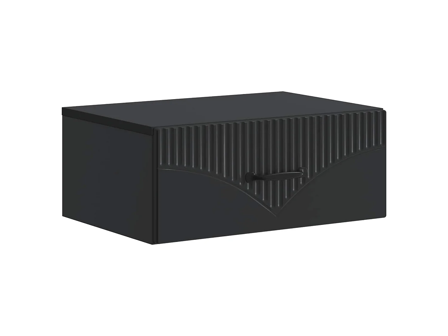 Table de chevet mural avec tiroir Noir 49 x 34,5 x 20 cm