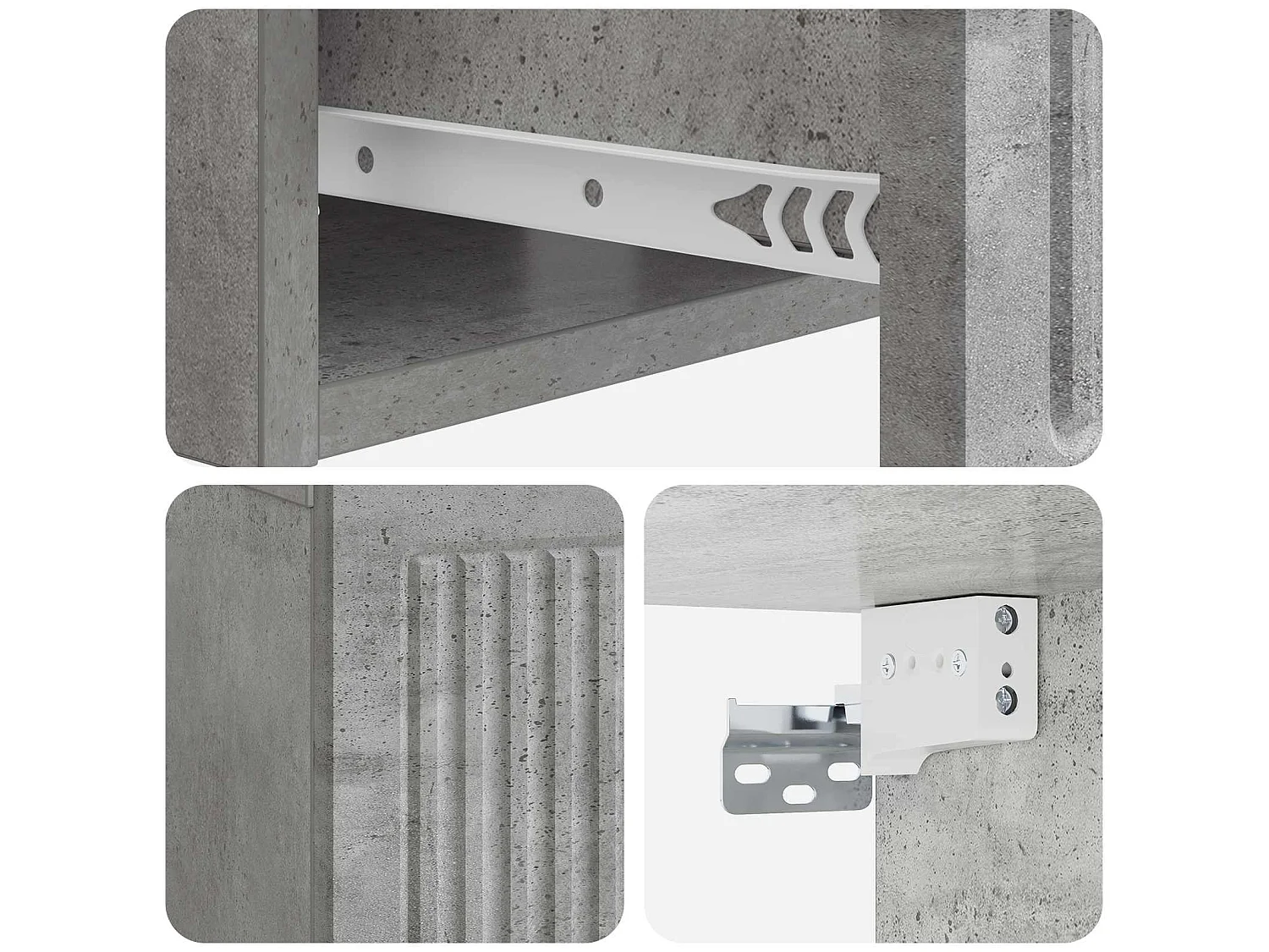 Table de chevet avec tiroir Gris béton 49 x 34,5 x 20 cm