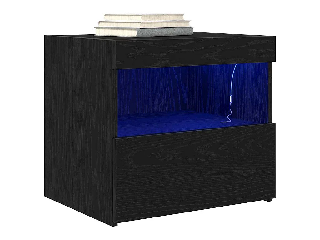 Cabinet de Noche con cajón Roble negro 50 x 40 x 45 cm