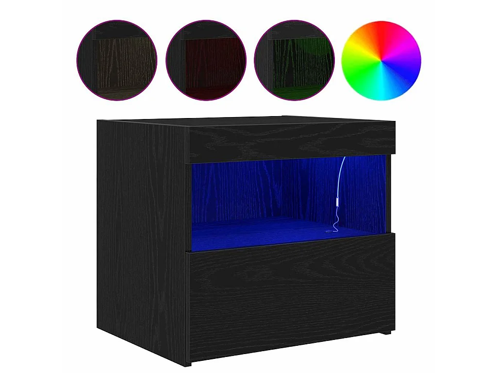 Cabinet de Noche con cajón Roble negro 50 x 40 x 45 cm