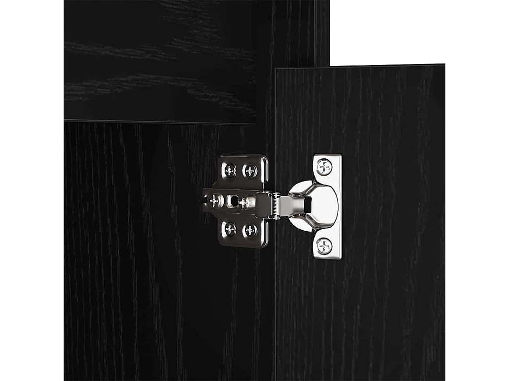 Armario de Noche LED con cajón Roble negro 38 x 34 x 61 cm