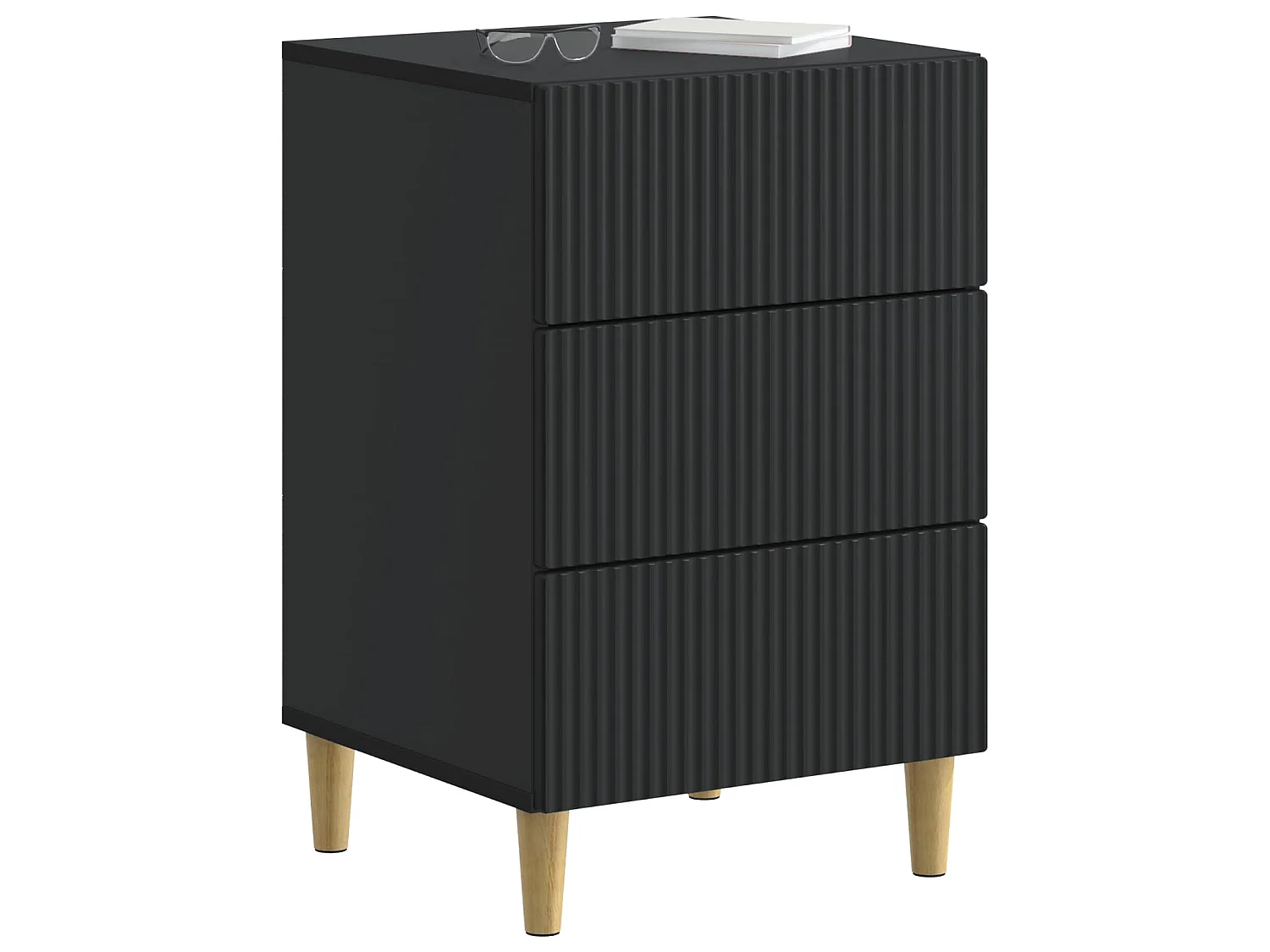 Table de chevet Noir 43 x 41 x 66,5 cm Bois d'ingénierie