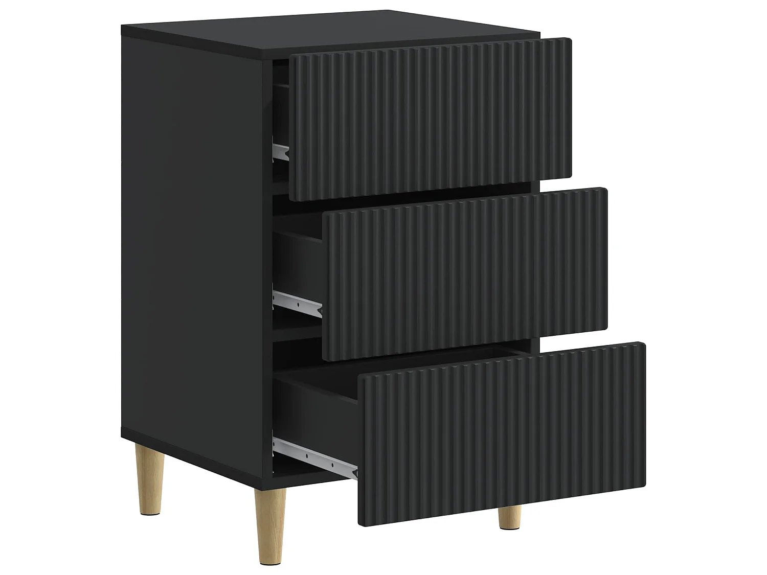 Table de chevet Noir 43 x 41 x 66,5 cm Bois d'ingénierie