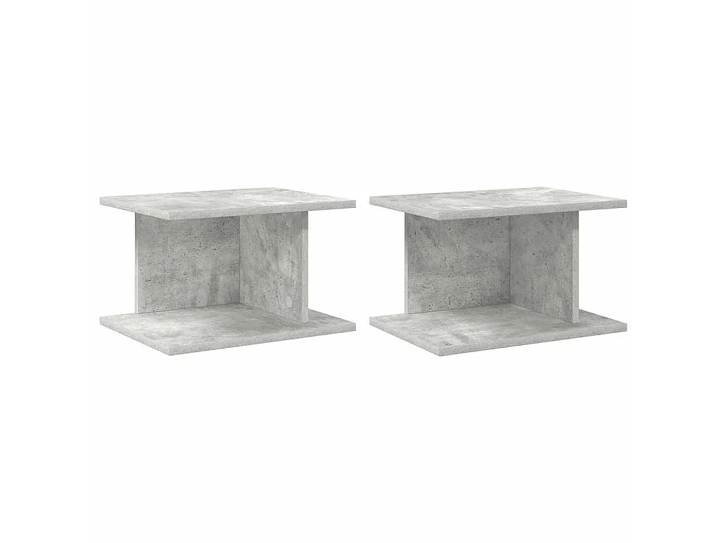 Mesita de Noche 2 piezas Gris Concreto 40 x 30 x 25 cm
