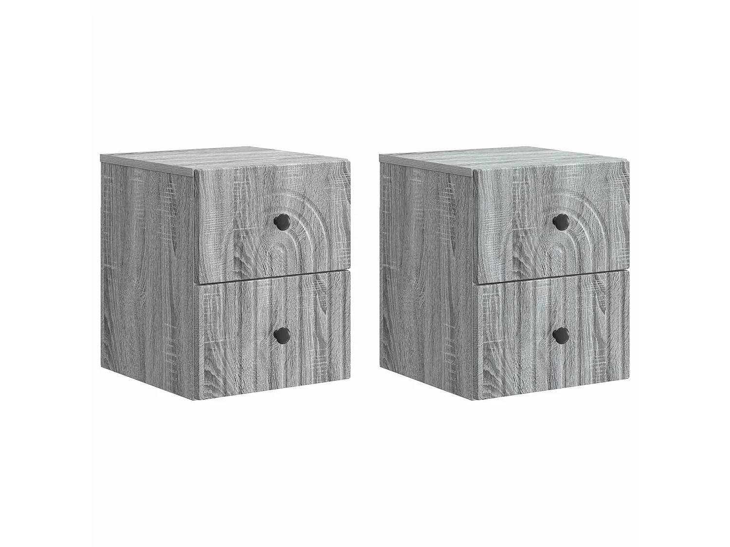 Table de chevet mural 2 pièces Sonoma gris 33 x 34,5 x 40 cm