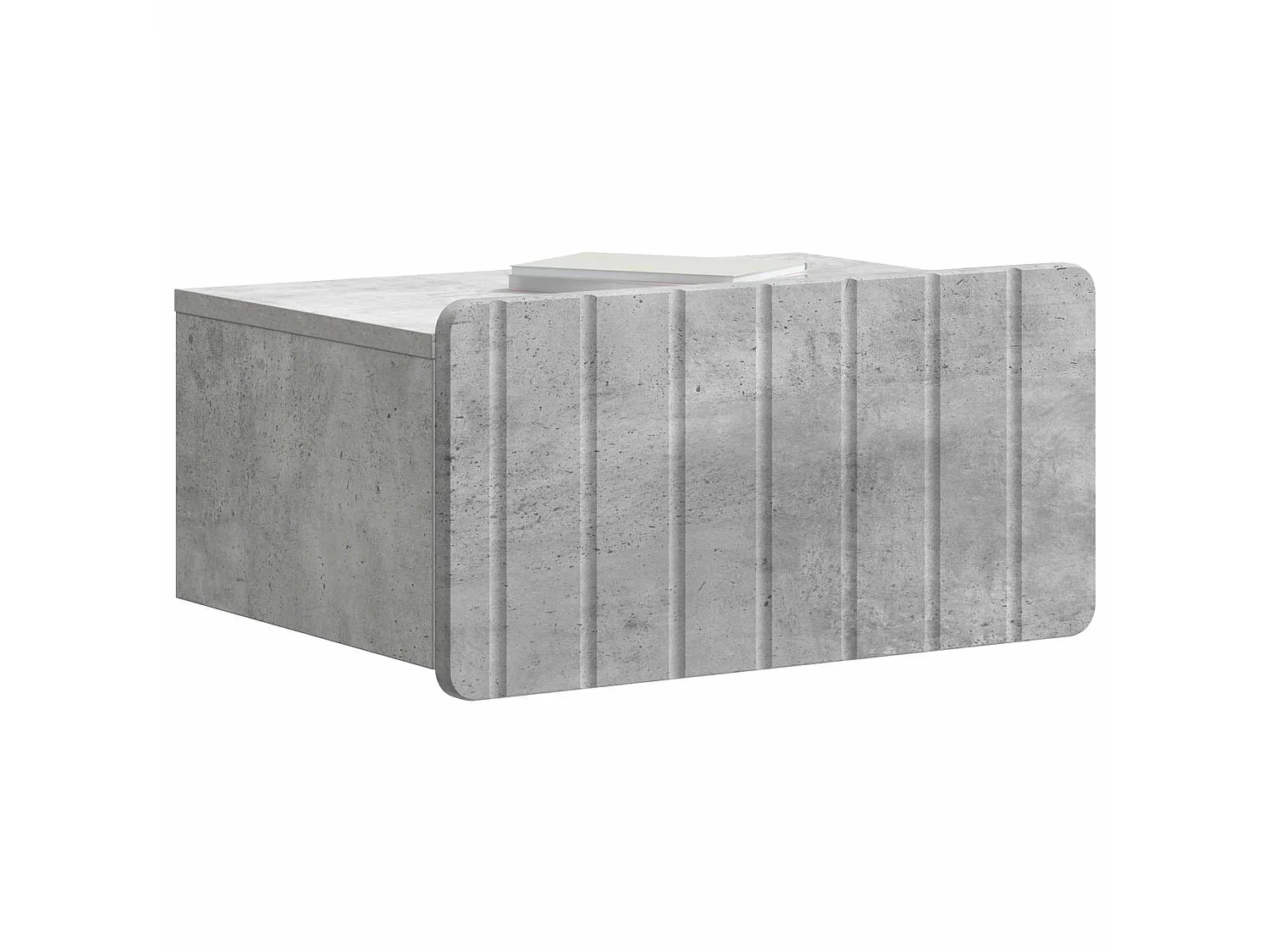 Table de chevet mural Gris béton 49 x 34,5 x 24 cm