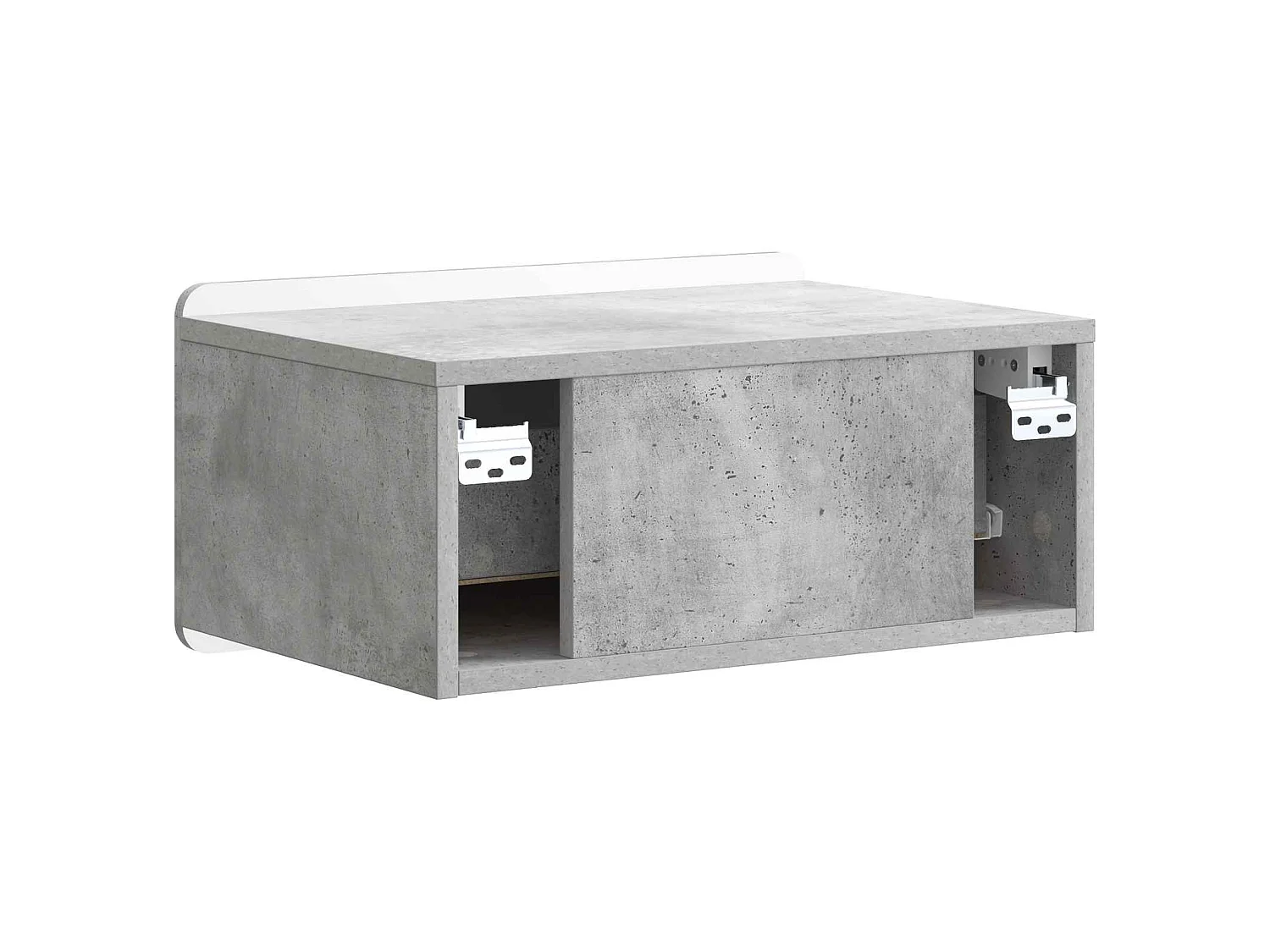 Table de chevet mural Gris béton 49 x 34,5 x 24 cm