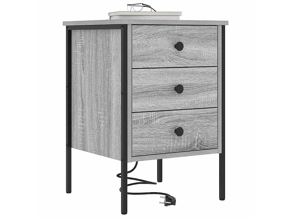 Armario de Noche con cajón 2 piezas Gris sonoma 42 x 41 x 61 cm