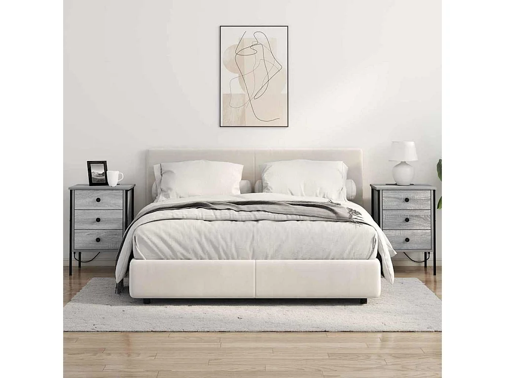 Armario de Noche con cajón 2 piezas Gris sonoma 42 x 41 x 61 cm
