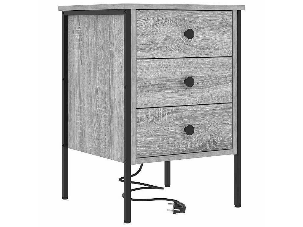 Armario de Noche con cajón 2 piezas Gris sonoma 42 x 41 x 61 cm