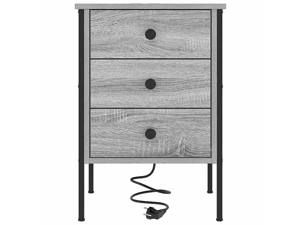 Armario de Noche con cajón 2 piezas Gris sonoma 42 x 41 x 61 cm