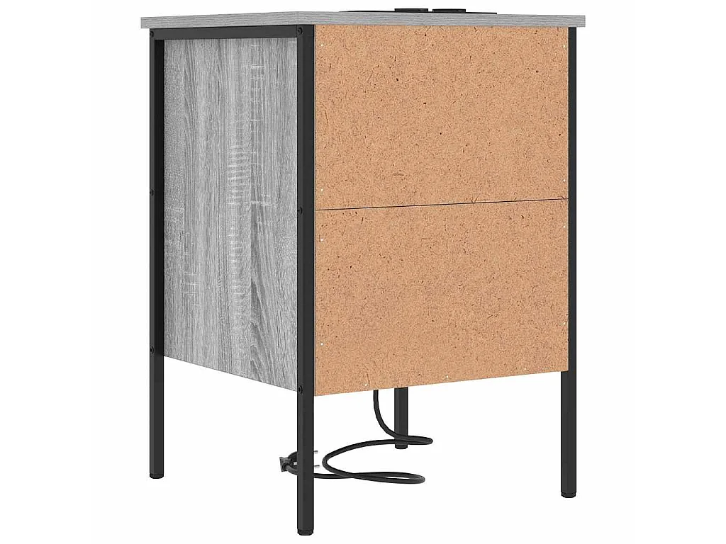 Armario de Noche con cajón 2 piezas Gris sonoma 42 x 41 x 61 cm