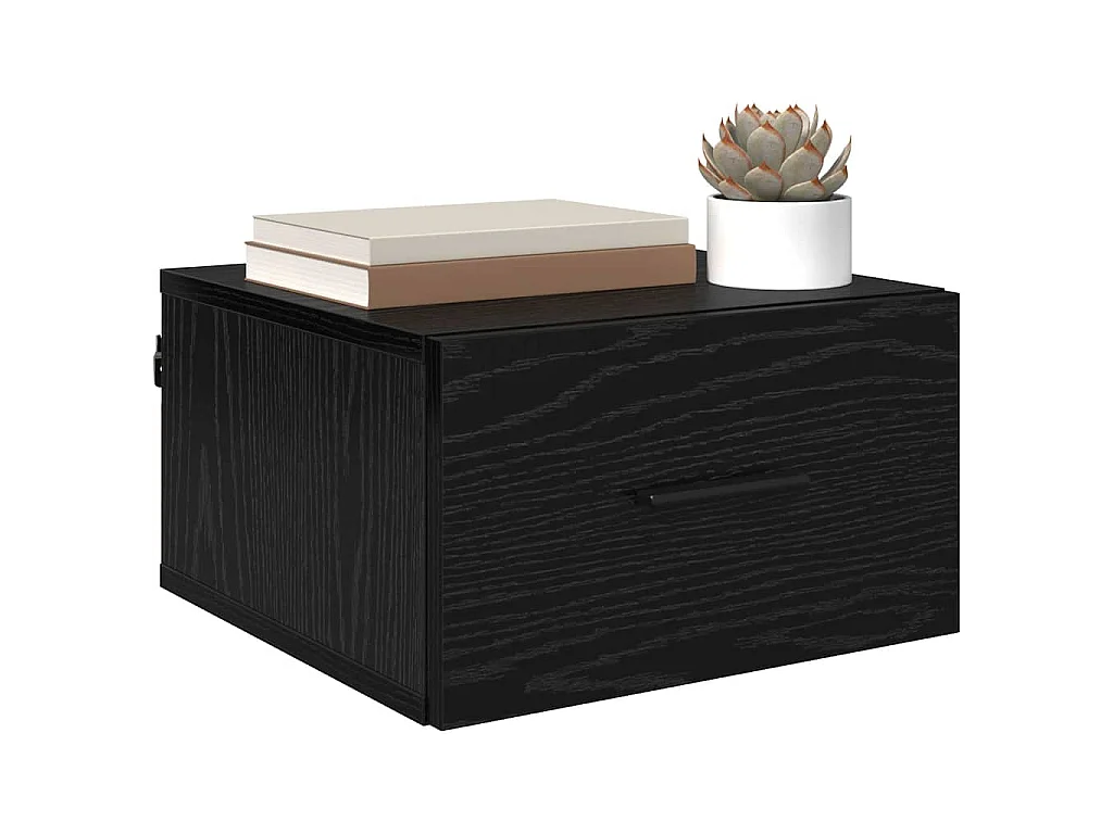 Table de chevet avec tiroir 2 pièces Chêne noir 35 x 35 x 20 cm