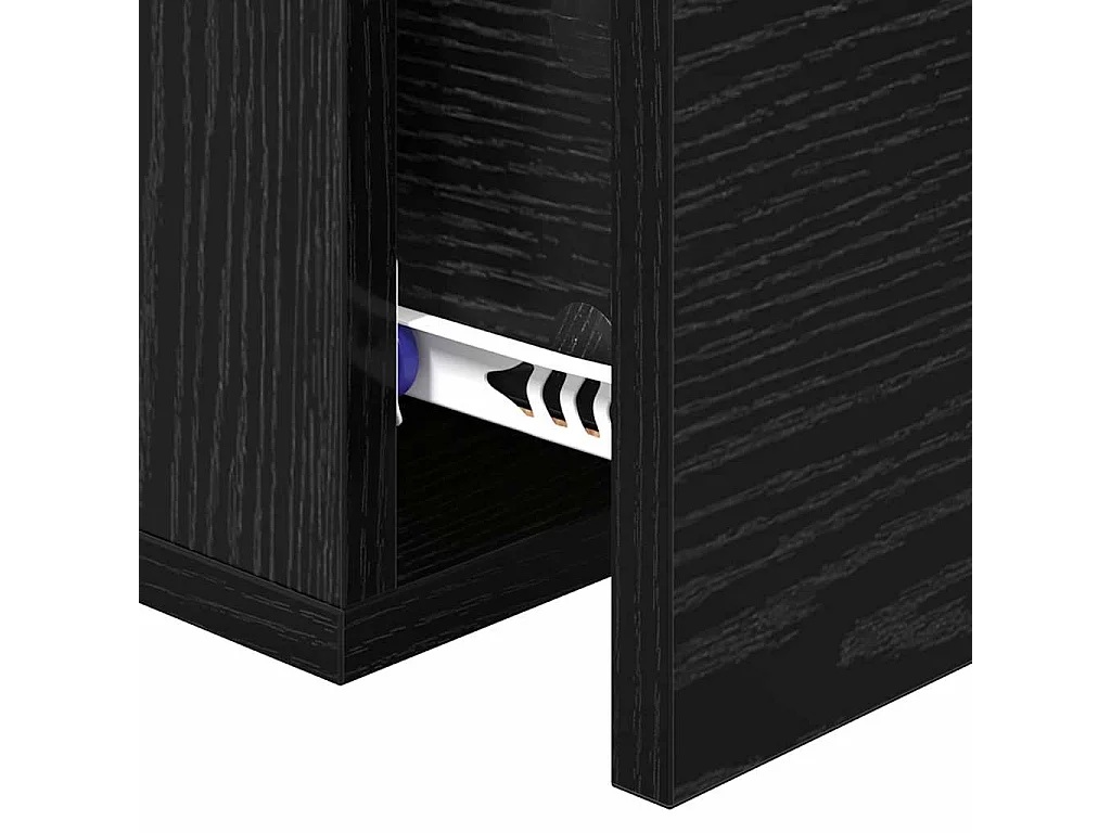 Table de chevet avec tiroir 2 pièces Chêne noir 35 x 35 x 20 cm