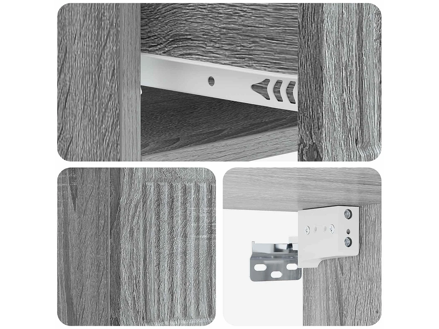 Table de chevet mural Sonoma gris 33 x 34,5 x 20 cm