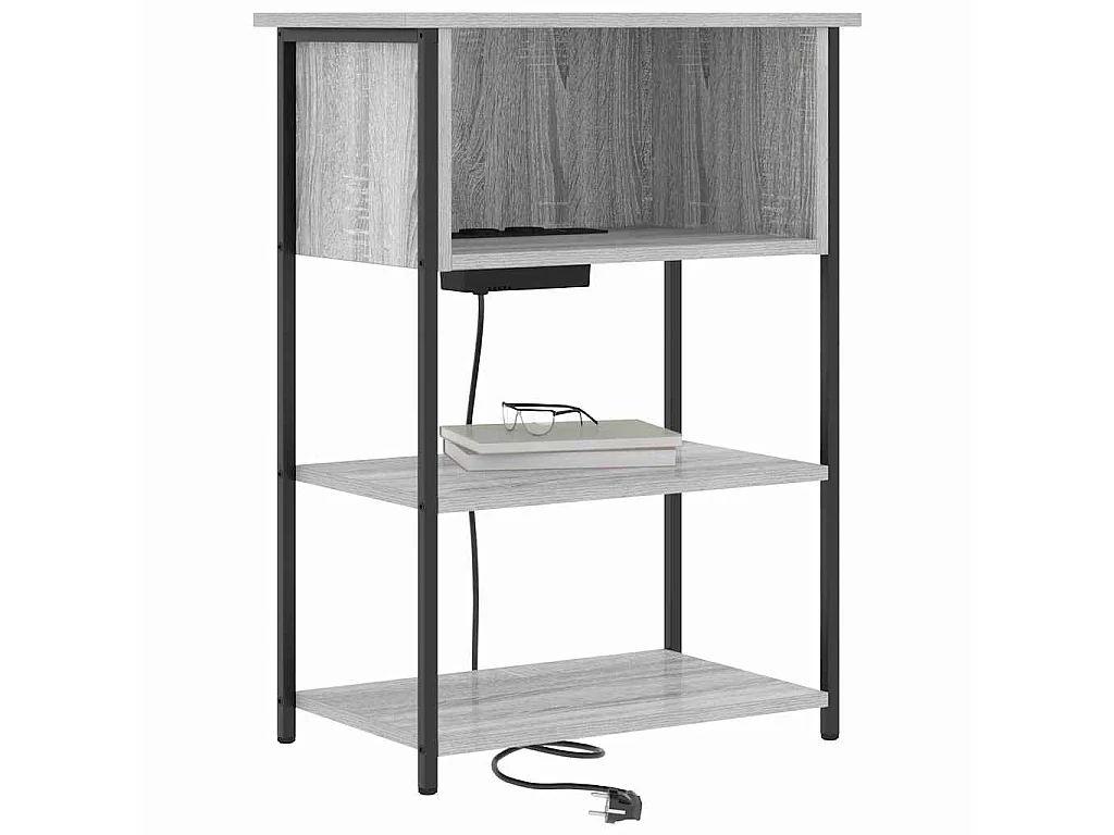 Armario de Noche Gris sonoma 55 x 31 x 76 cm