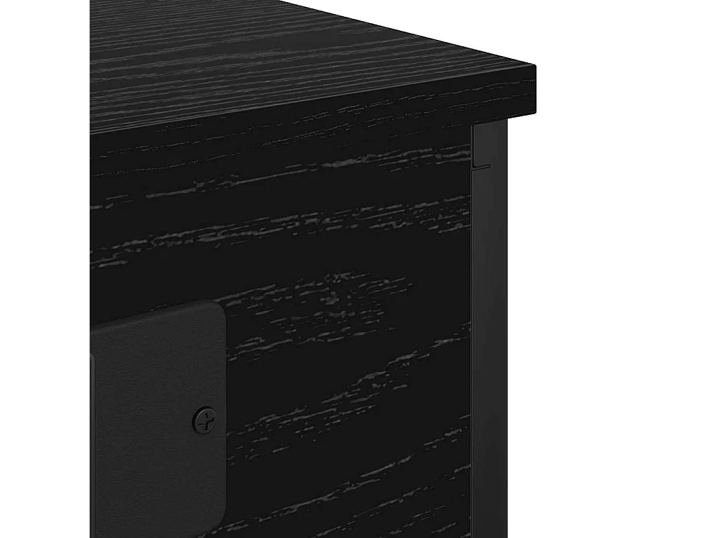 Cabinete de Noche con Estación de Carga 2 piezas Roble negro