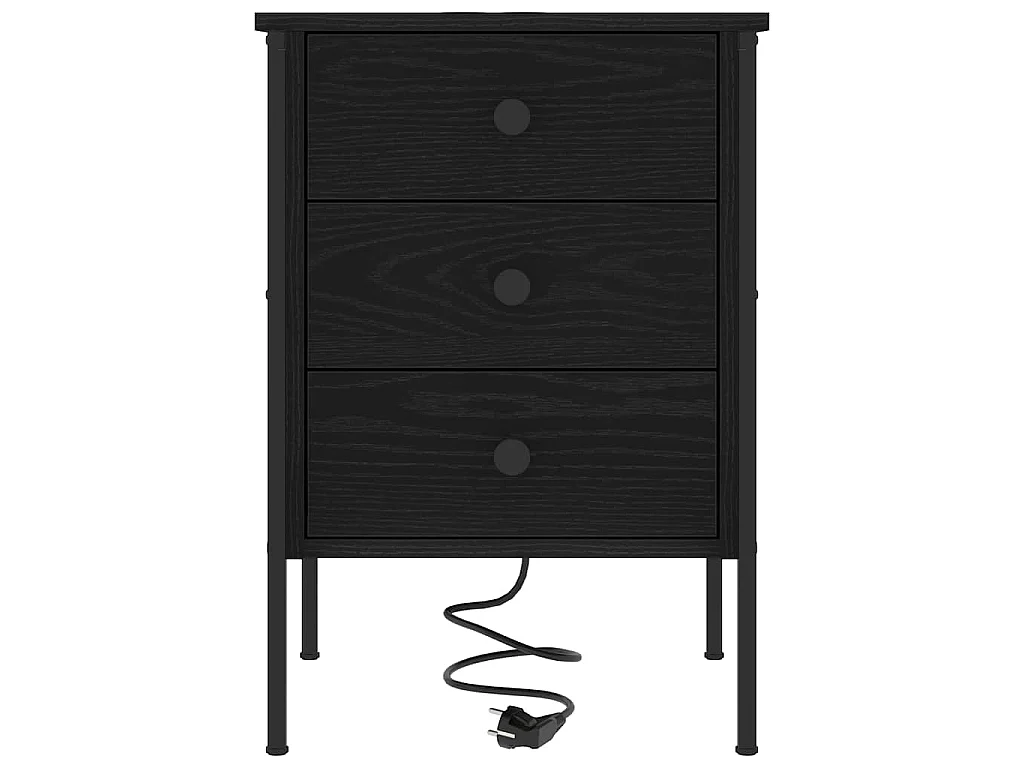 Armario de Noche con cajón 2 piezas Roble negro 42 x 41 x 61 cm