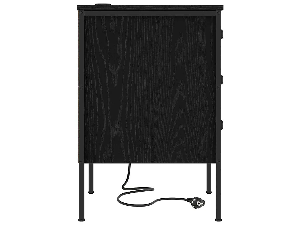 Armario de Noche con cajón 2 piezas Roble negro 42 x 41 x 61 cm