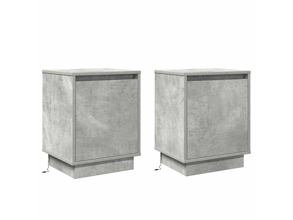 Armario de Noche con 2 piezas Gris hormigón 39 x 34.5 x 50 cm