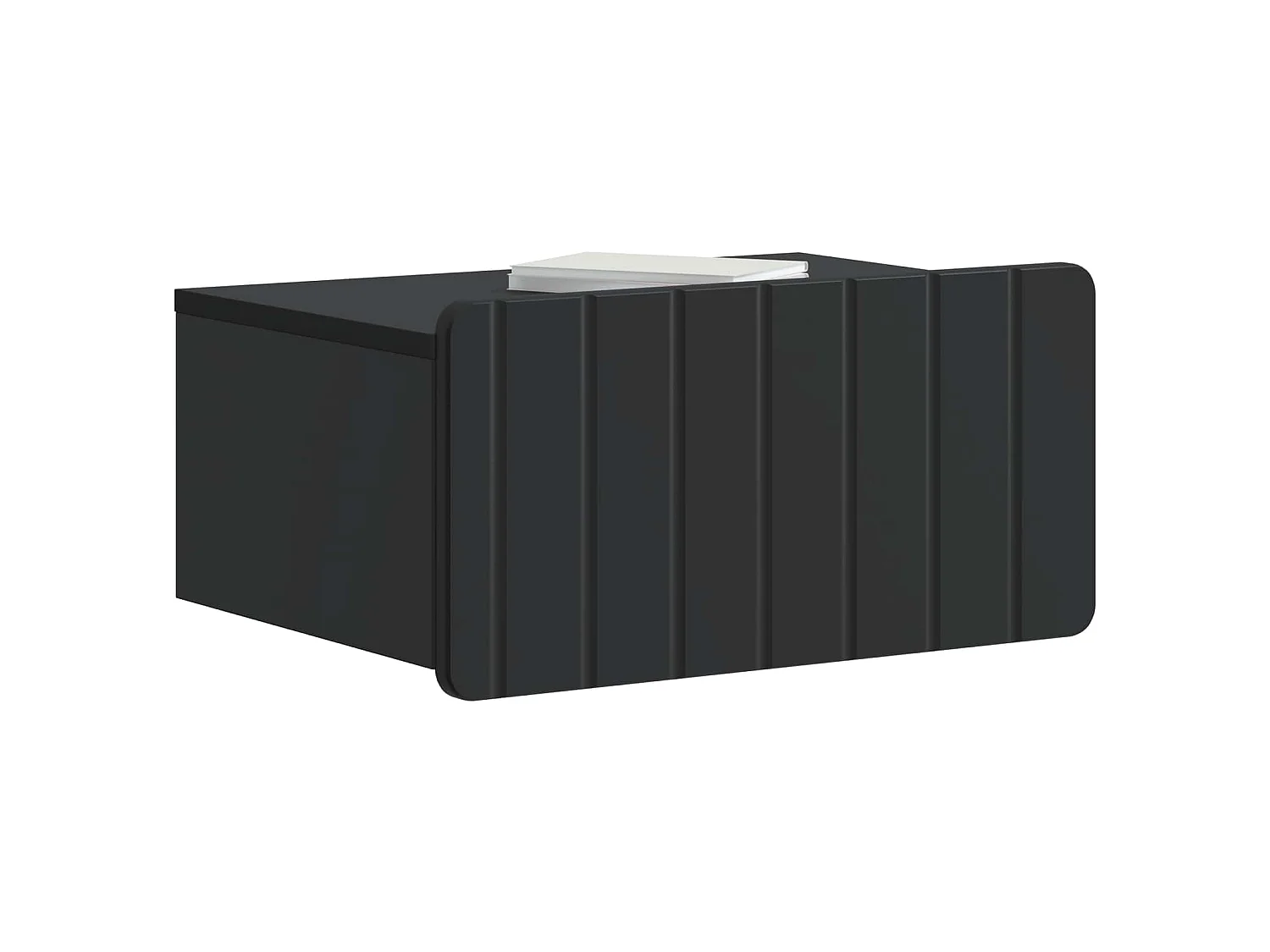 Table de chevet mural avec tiroir Noir 49 x 34,5 x 24 cm