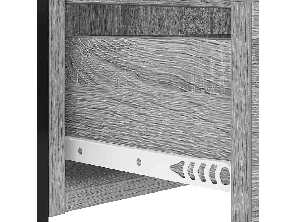 Cabinete de Noche con Estación de Carga con cajón Gris sonoma