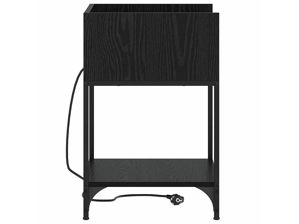 Mesa de Noche Roble negro 40 x 40 x 61 cm Madera contrachapada