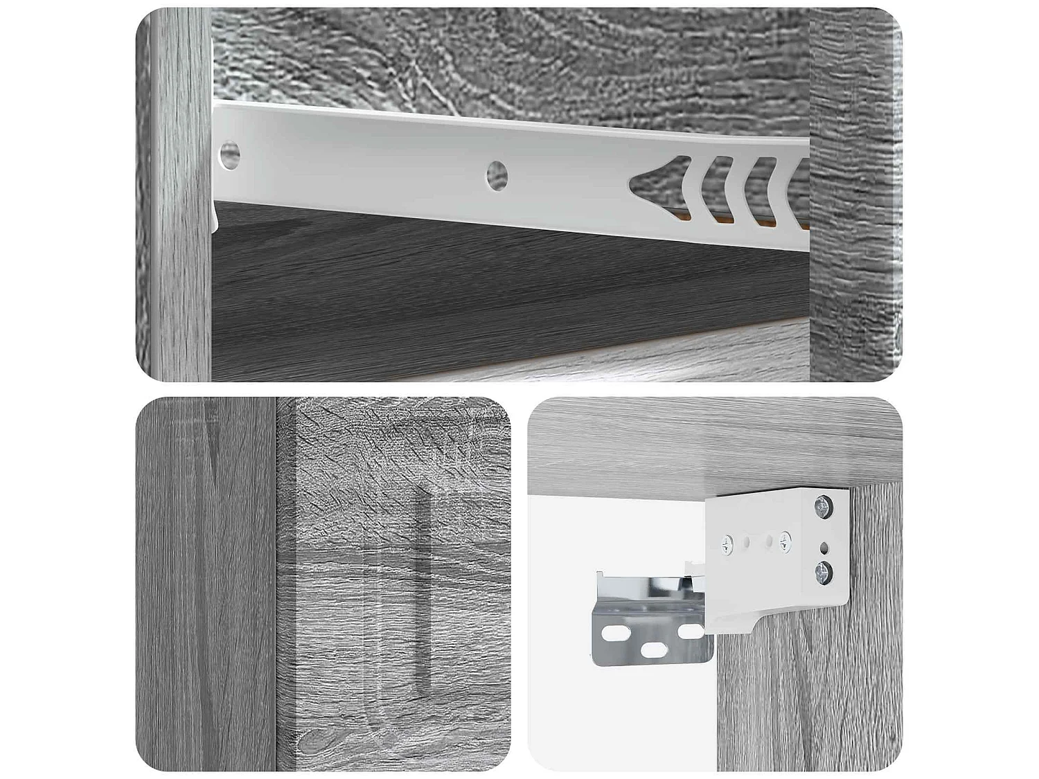 Table de chevet mural Sonoma gris 34,5 x 33 x 20 cm