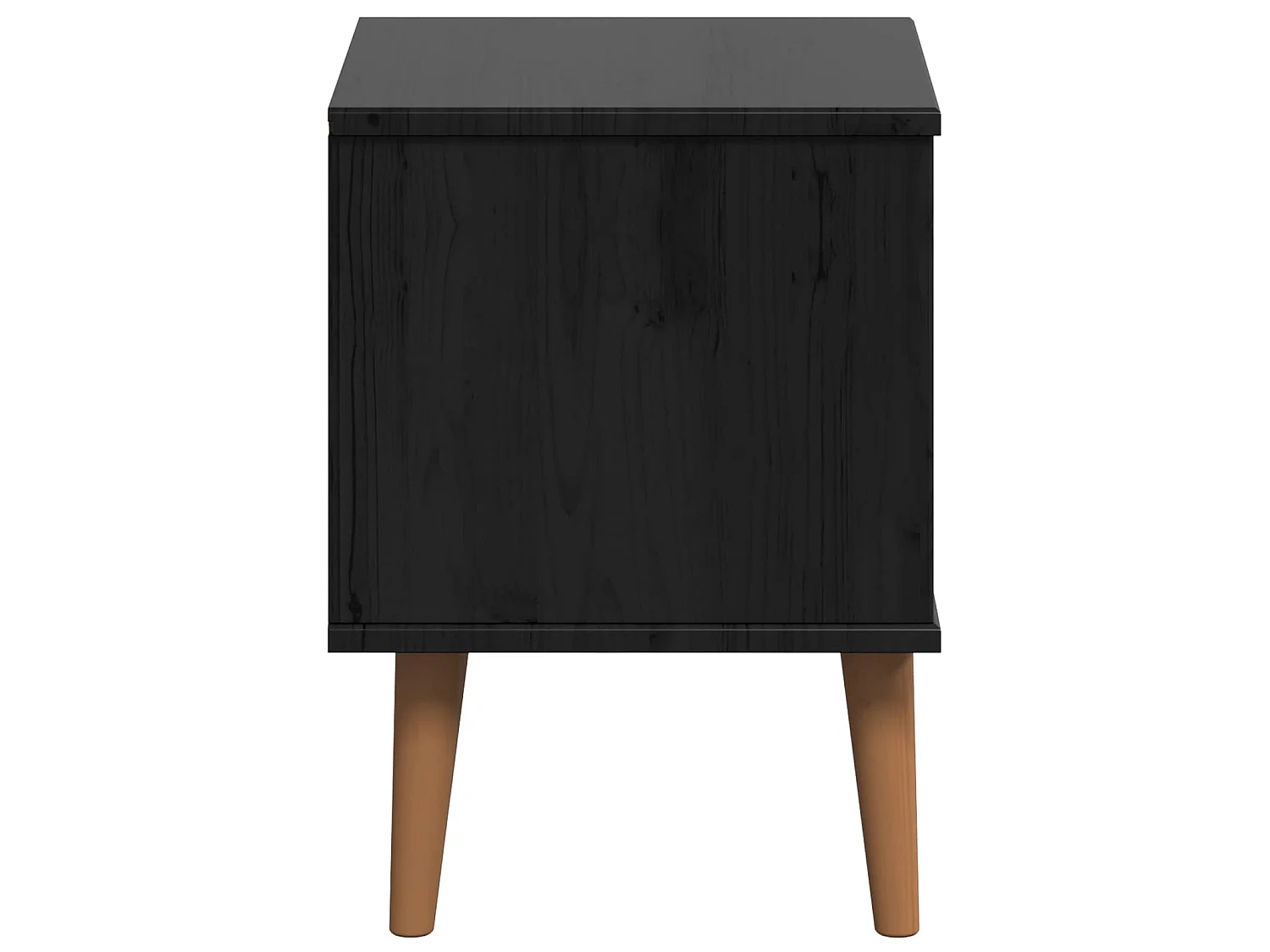 Table de chevet avec tiroir Noir 40 x 35 x 48 cm Pin massif