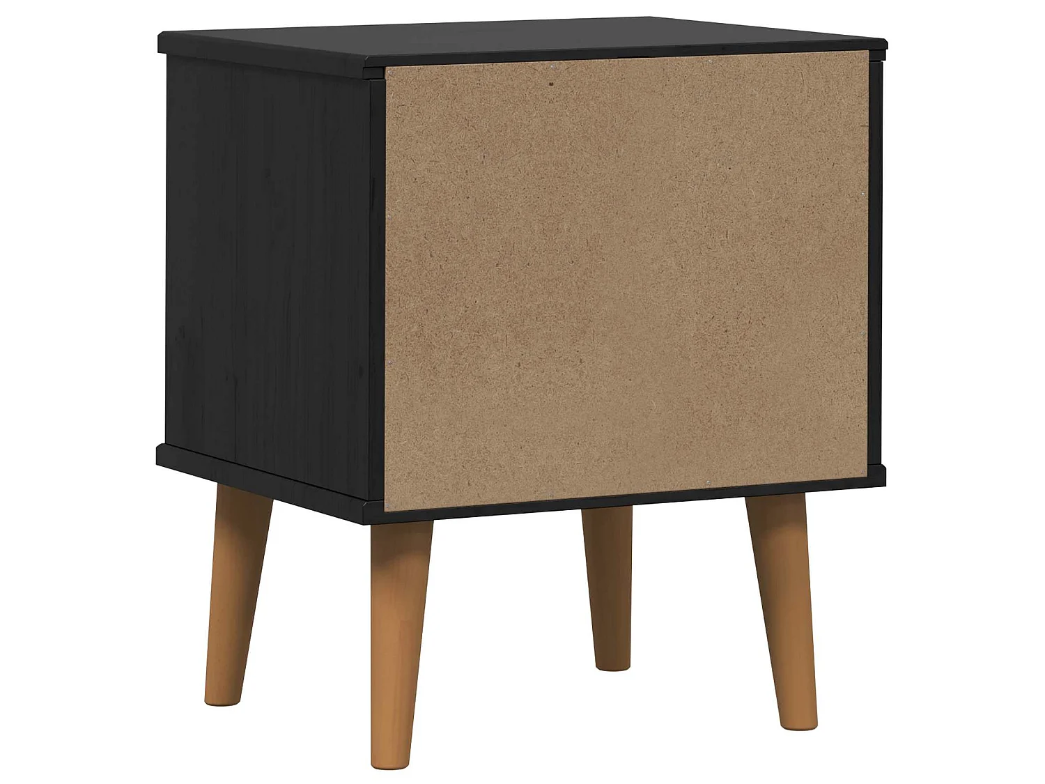 Table de chevet avec tiroir Noir 40 x 35 x 48 cm Pin massif
