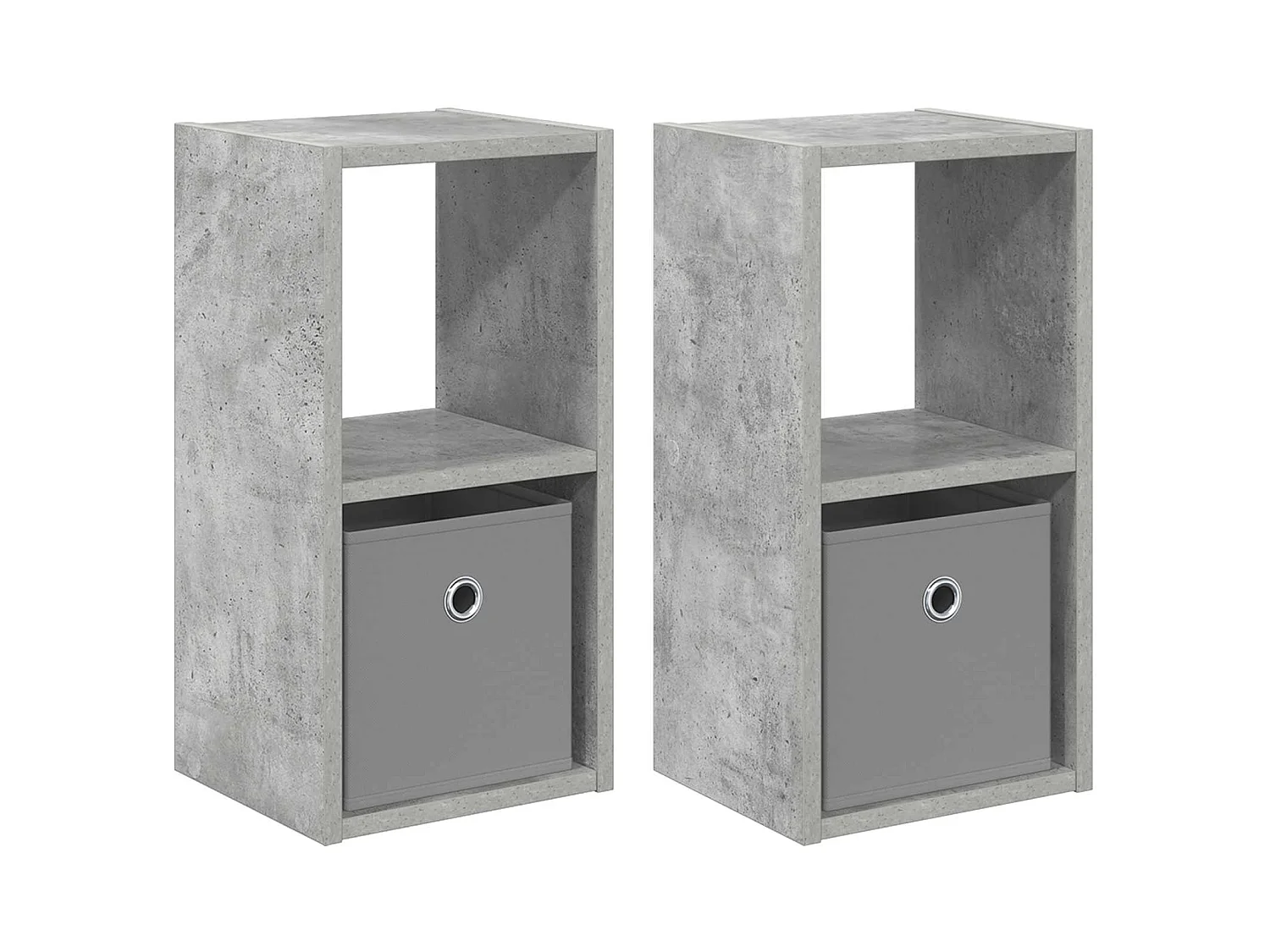 Table de chevet 2 pièces Gris béton 25,5 x 22 x 49,5 cm