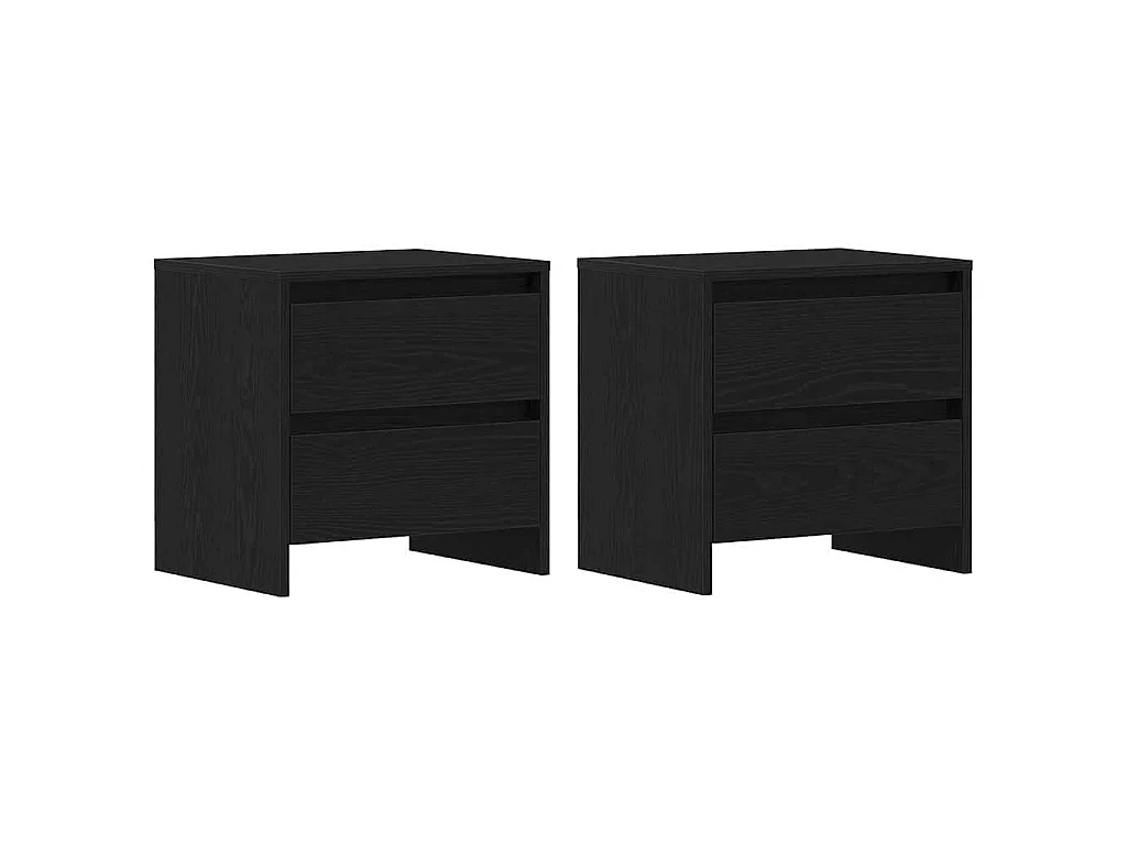 Armario de Noche con cajón 2 piezas Roble negro 45 x 34 x 44.5 cm