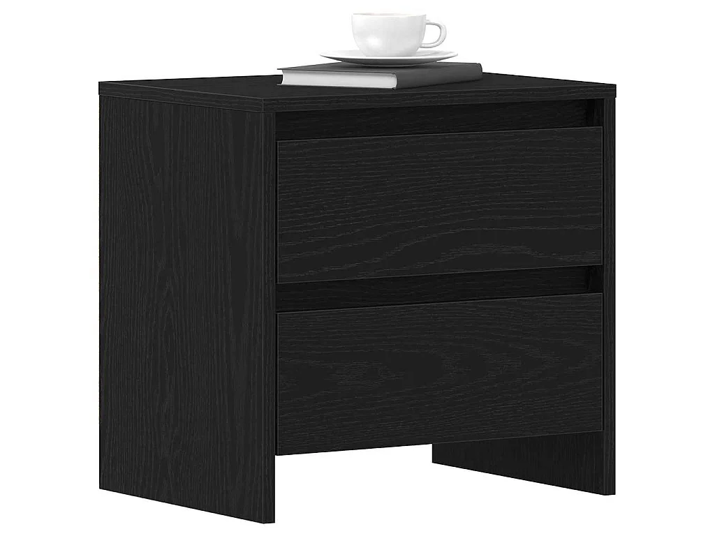 Armario de Noche con cajón 2 piezas Roble negro 45 x 34 x 44.5 cm
