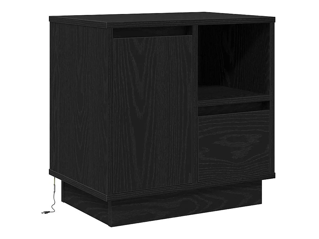 Armario de Noche con cajón con 2 piezas Negro 50 x 34.5 x 50 cm.