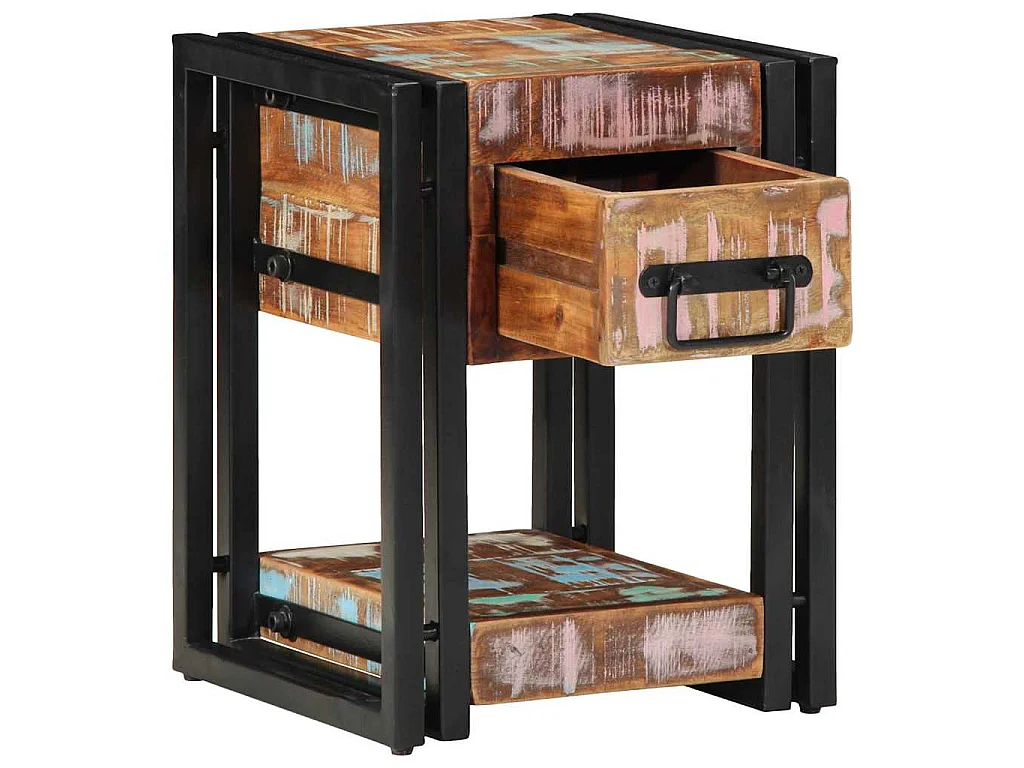 Table de chevet avec tiroir 2 pièces Multicolore 30 x 30 x 40 cm