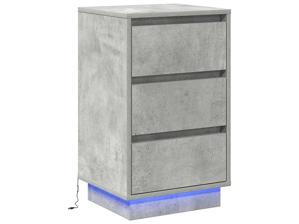 Armario de Noche con cajón con Gris Concreto 39 x 34.5 x 65 cm