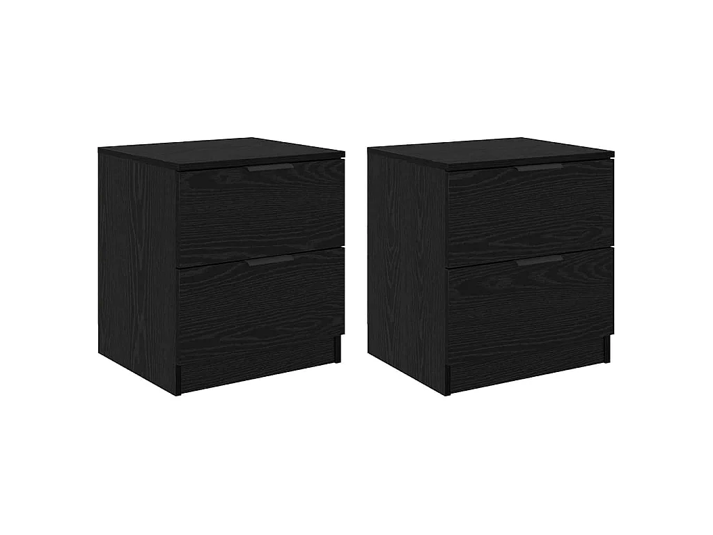 Armario de Noche con cajón 2 piezas Roble negro 45 x 39 x 50 cm