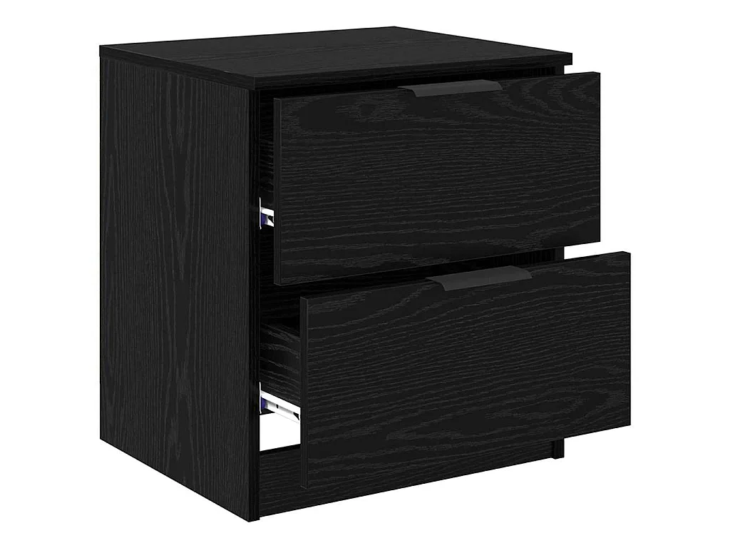 Armario de Noche con cajón 2 piezas Roble negro 45 x 39 x 50 cm